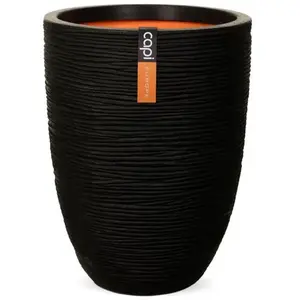 Capi Pot à fleurs Nature Rib élégant bas 46x58 cm noir KBLR783 TU