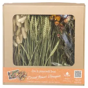Comparateur de prix : NATURALYS Flowerbox - Kit à composer - Bouquet de fleurs séchées - orange