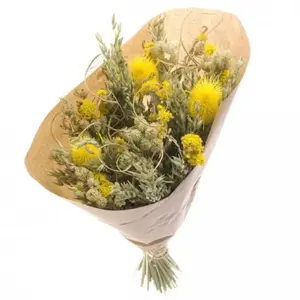Comparateur de prix : NATURALYS Bouquet de mariée fleurs séchées Jaunes 50 cm