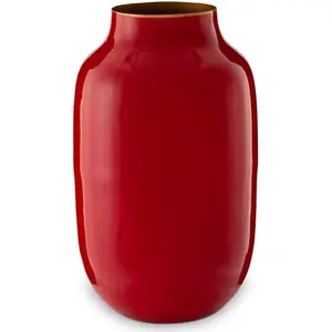 Vase métal ovale Blushing Birds Rouge 30cm Pip Studio pas cher
