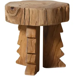 Tabouret en bois sculpté - HKLIVING pas cher