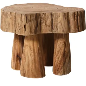 Tabouret en bois rond - HKLIVING pas cher
