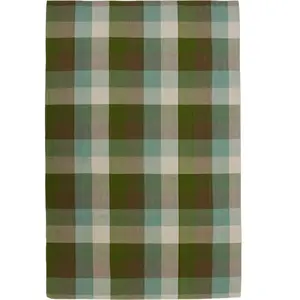 Nappe à carreaux menthe et olive 140X220Cm Vida - HKLIVING pas cher
