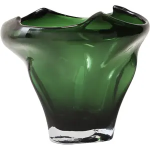 HK LIVING - Vase Folded - Vert - Verre pas cher