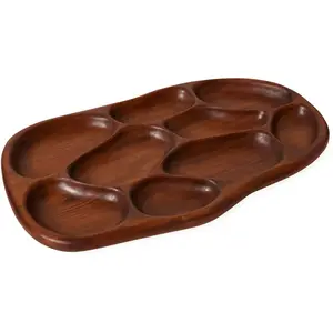 HK LIVING - Plat Wooden - Marron - Acacia massif pas cher