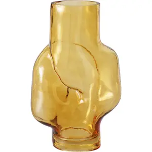 HK LIVING - Vase Gleam - Orange - Verre pas cher