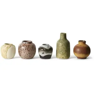 HKliving - Vases en grès - Set de 5 Multicolore taille unique pas cher