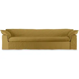 HKliving - Canapé en lin 4 places Nomad Ocre taille unique