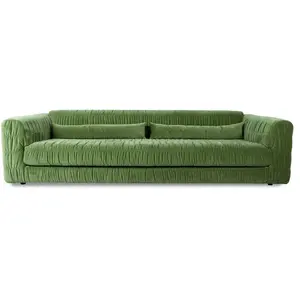 Canapé en velours royal velvet vert 274 cm Club Couch - Hkliving