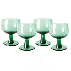 HKliving - Verre à pied The emeralds - Set de 4 Vert taille unique pas cher