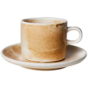 HKliving - Tasse et soucoupe Chef Ceramics en porcelaine Crème taille ... pas cher