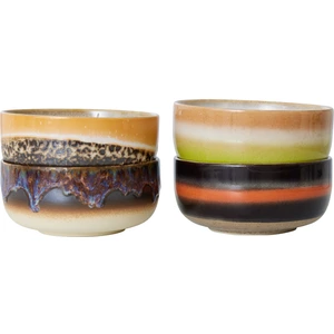 4 bols à dessert en grès humus 12,5 x 12,5 x 6 cm Vaisselle 70's - HKliving pas cher
