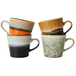 HK LIVING - Tasse à cappuccino 70s ceramics - Multicolore - Grès émaillé