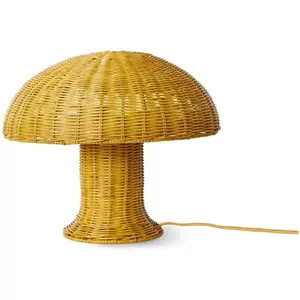 HK LIVING - Lampe de table Rattan - Jaune - Rotin pas cher