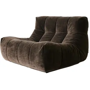 Fauteuil lazy en velours royal brun Espresso - HKliving pas cher