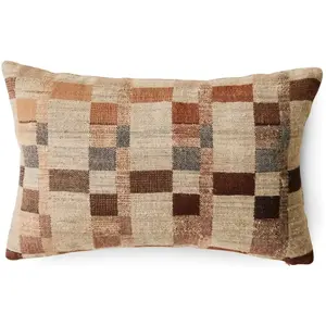 HKliving - Coussin en laine et soie Marron 40x25