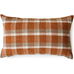 HKliving - Coussin à carreaux Orange 60x35