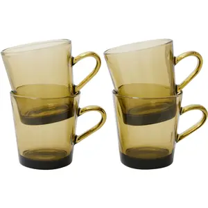 HKliving - Tasses à café 70's - Set de 4 Brun taille unique pas cher