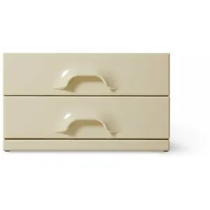 Comparateur de prix : HKliving - Commode 2 tiroirs Crème taille unique