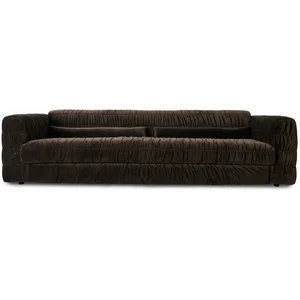 Canapé en velours royal velvet espresso 274 cm Club Couch- HKliving