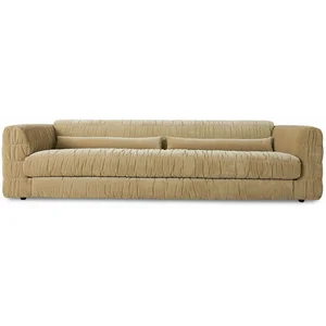 Canapé en velours royal velvet crème 274 cm Club Couch - Hkliving