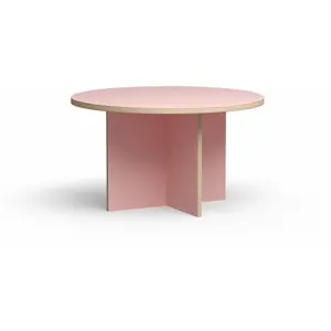 Table à manger ronde en bois rose 129 cm - HKliving pas cher