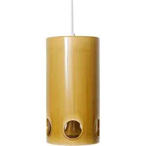 HKliving CERAMIC MUSTARD-Suspension Céramique H29cm pas cher