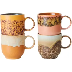 HK LIVING - Tasse à café 70s ceramics - Multicolore - Grès émaillé