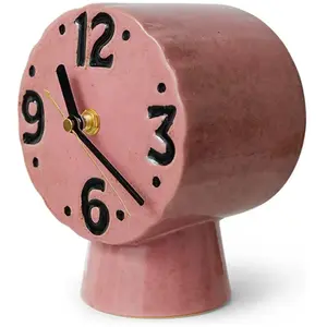 Horloge rétro en céramique crème 23,5cm - HKLIVING pas cher