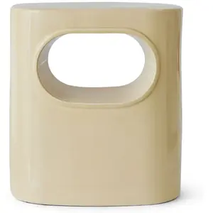 Table d'appoint en faïence crème 26x36x39cm Space - HKliving pas cher