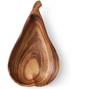 HKliving - Assiette Poire en acacia Naturel M pas cher