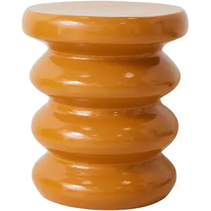 Table d'appoint en terre cuite caramel 36x36x35cm Allure - HKliving pas cher