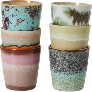 HK LIVING - Tasse à espresso 70s ceramics - Multicolore - Grès émaillé