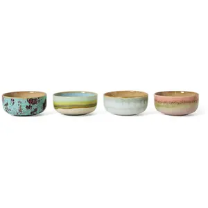 HKliving - Bols Impression - Set de 4 Multicolore taille unique pas cher