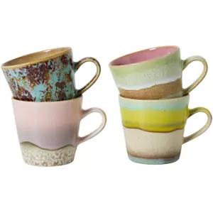 HK LIVING - Tasse à café 70s ceramics - Multicolore - Grès émaillé