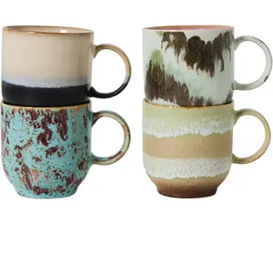 HK LIVING - Tasse à café 70s ceramics - Multicolore - Grès émaillé