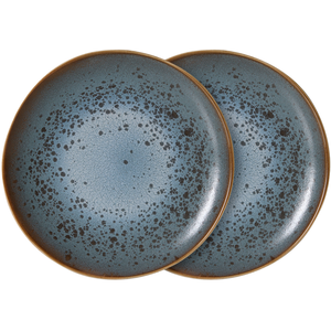 HK LIVING - Assiette à dessert 70s ceramics - Bleu - Grès émaillé