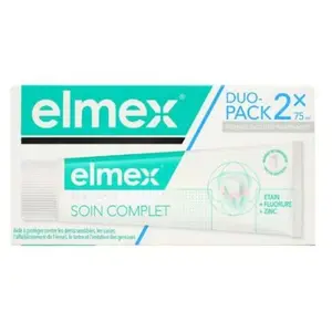 Comparateur de prix : Elmex Soin Complet Dentifrice Sensitive Plus Lot de 2 x 75 ml