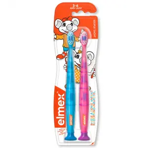 ELMEX Brosse à dents souple enfant 3 à 6 ans lot de 2