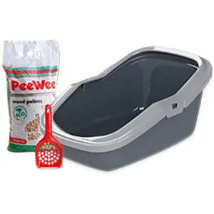 PeeWee EcoMinor - Bac à Litière - Kit de départ - Anthracite/GrisVendu paramazon