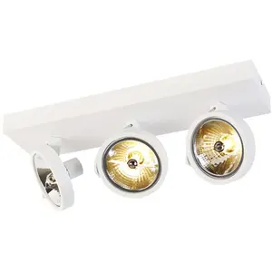 QAZQA Spot design blanc orientable 3 lumières - Go pas cher