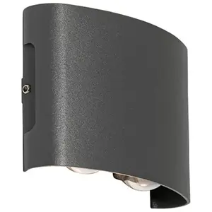 QAZQA Applique d'extérieur gris foncé avec LED 4 lumières IP54 - SillyVendu paramazon