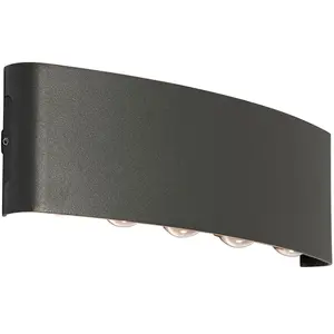 QAZQA Applique d'extérieur gris foncé avec LED 10 lumières IP54 - SillyVendu paramazon