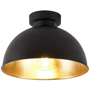 QAZQA Plafonnier industriel noir avec or 28 cm - MagnaxVendu paramazon