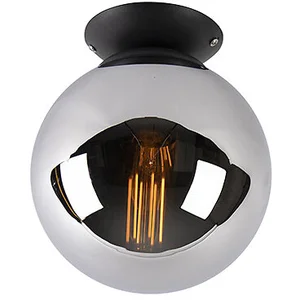 QAZQA Plafonnier Art Déco noir avec miroir fumé - Pallon pas cher
