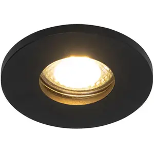 QAZQA Spot encastrable pour salle de bain moderne noir IP54 - ShedVendu paramazon