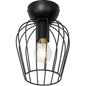 QAZQA Plafonnier moderne noir - Palica pas cher