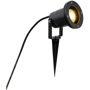 QAZQA Spike spot industriel intelligent noir avec WiFi GU10 IP65 - BasiqueVendu paramazon