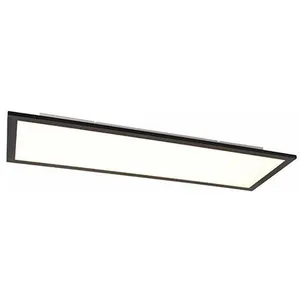 QAZQA Plafonnier noir 80 cm avec LED avec télécommande - LIV pas cher