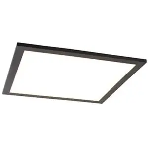 QAZQA Plafonnier noir 40 cm avec LED avec télécommande - Liv pas cher
